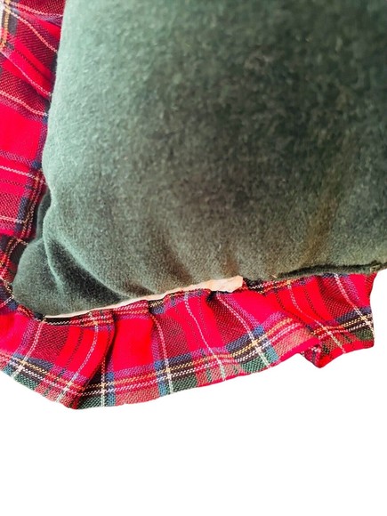 Vintage Cardinal Christmas Embroidered Throw Pillow Red Bird Ruffle - Picture 5 of 5